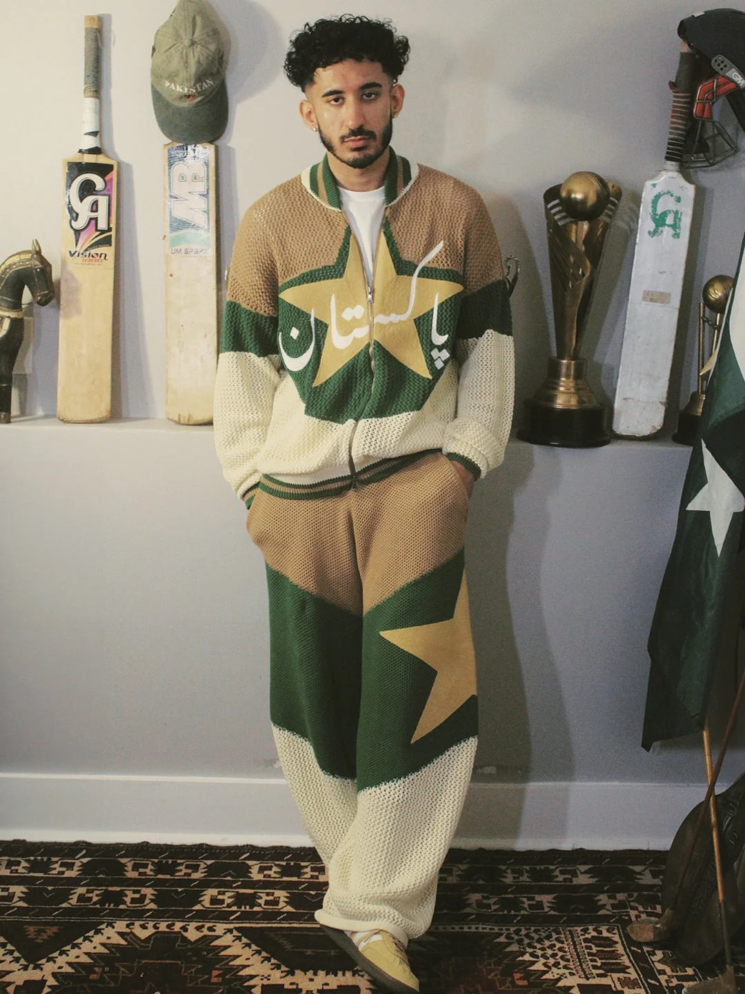 Crochet Knitted Pakistan Team Warm-Up Pants: Restock Pre-Order - Image 5